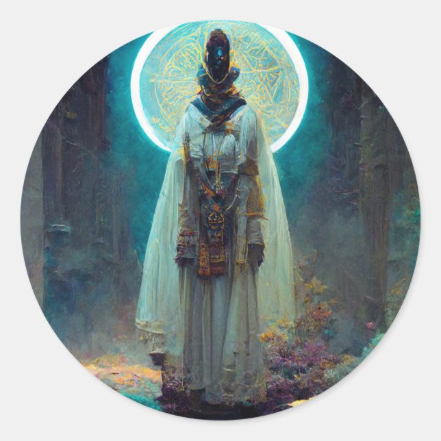 Alien Fae 2 Fantasy Sci-Fi Classic Round Sticker (Front)