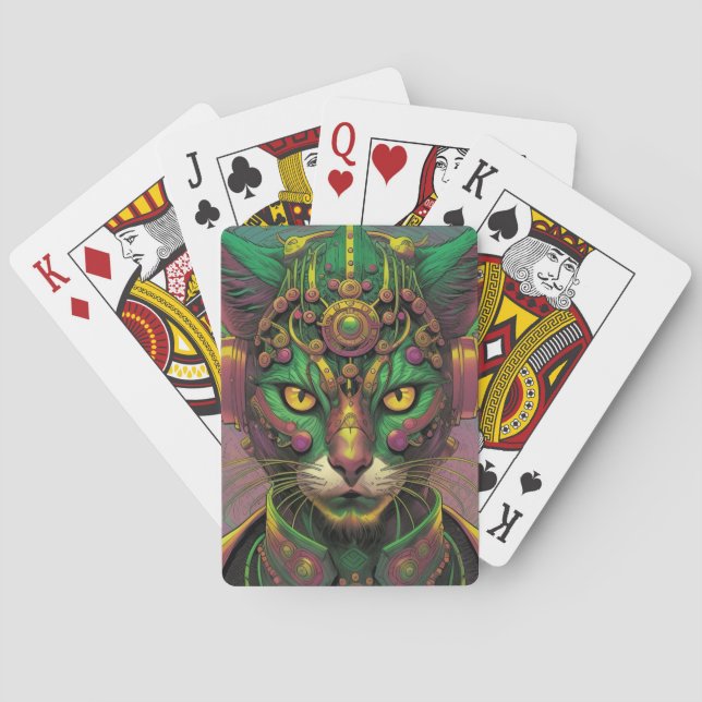 Alien feline warrior playing cards (Back)