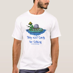 Alien fishermen funny t-shirt design