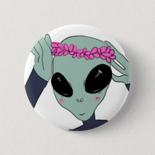 alien flower crown button