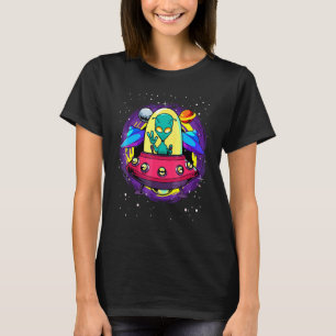 Alien Flying Saucer Peace Outer Space Alien Abduct T-Shirt