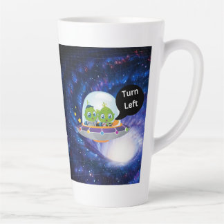 alien flying space ship ufo disc black worm hole  latte mug
