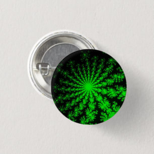 Alien Fractal Burst 1 Inch Round Button