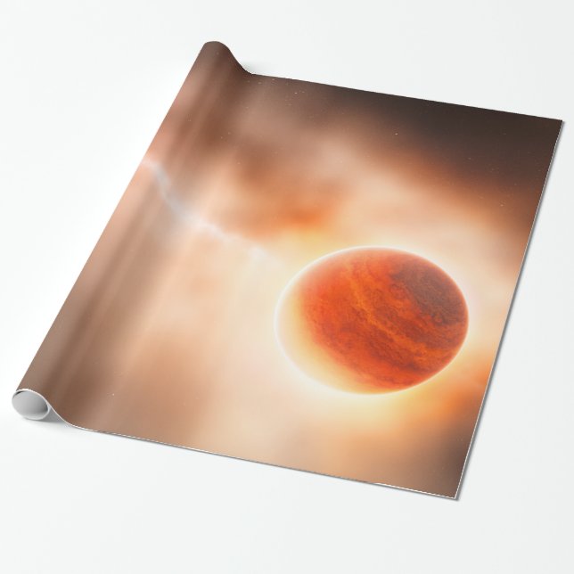 Alien Gas Giant Planet Space Art Wrapping Paper (Unrolled)