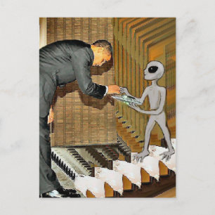Alien Gift to Obama Postcard