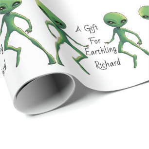 Alien Gift Wrap. Personalize with recipients name Wrapping Paper
