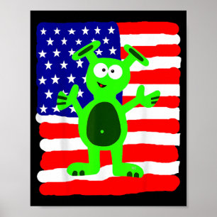 Alien Gifts for Men Women Kids Patriotic American Poster