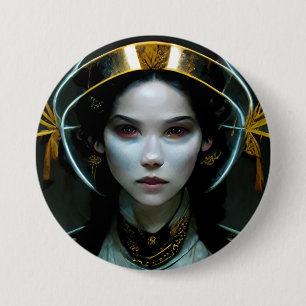 Alien Girl 2 Science Fiction 3 Inch Round Button