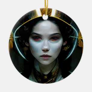 Alien Girl 2 Science Fiction Ceramic Ornament