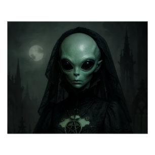 Alien Gothic Priestess of the Moon Poster