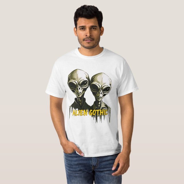 Alien Gothic T-Shirt - Retro Art Redefined (Front Full)