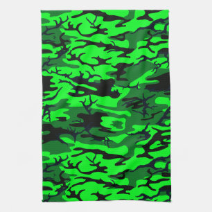 Alien Green Camo Kitchen Towel