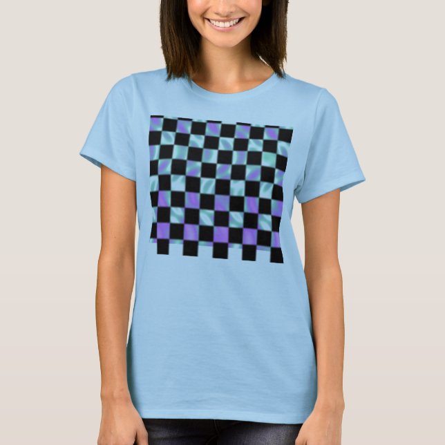 Alien Green Chequered Pattern Women's Shirt (Front)