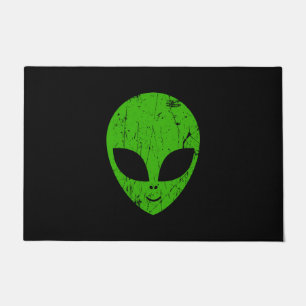alien green head ufo science fiction extraterrestr doormat