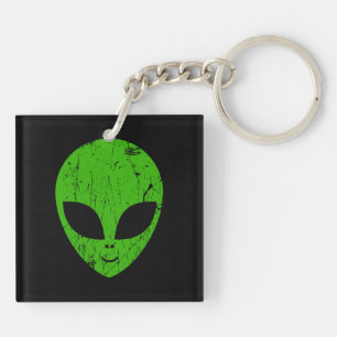 alien green head ufo science fiction extraterrestr keychain