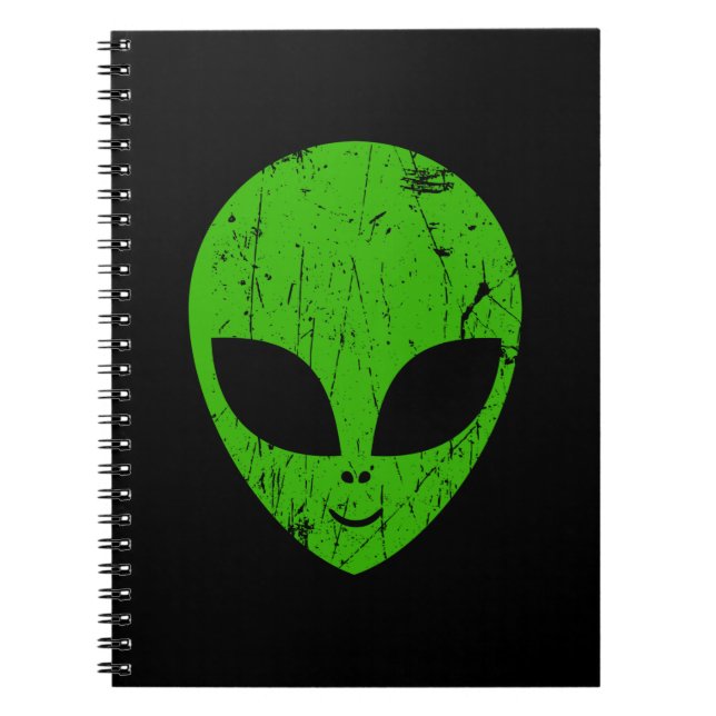 alien green head ufo science fiction extraterrestr notebook (Front)