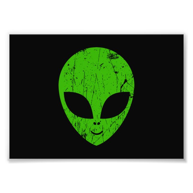 alien green head ufo science fiction extraterrestr photo print (Front)