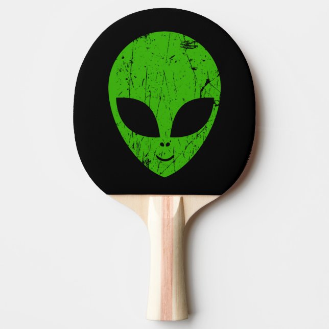 alien green head ufo science fiction extraterrestr ping pong paddle (Front)