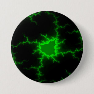 Alien Green Lightning Strikes in Pitch Black 3 Inch Round Button
