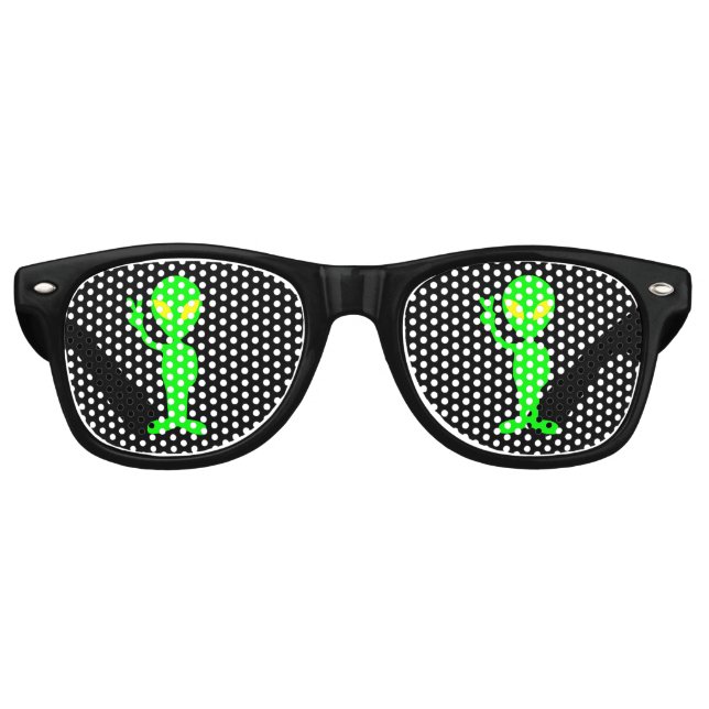 ALIEN GREEN MAN UFO NOVELTY SUNGLASSES SHADES (Front)