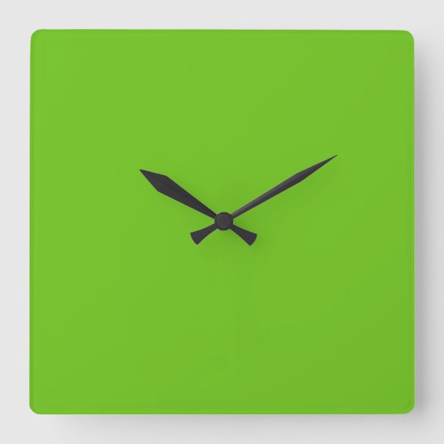 Alien Green Square Wall Clock (Front)