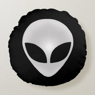 Alien Grey Head Round Pillow