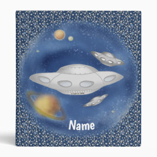 Alien Grey Spaceship Binder