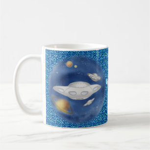Alien Grey Spaceship Coffee Mug