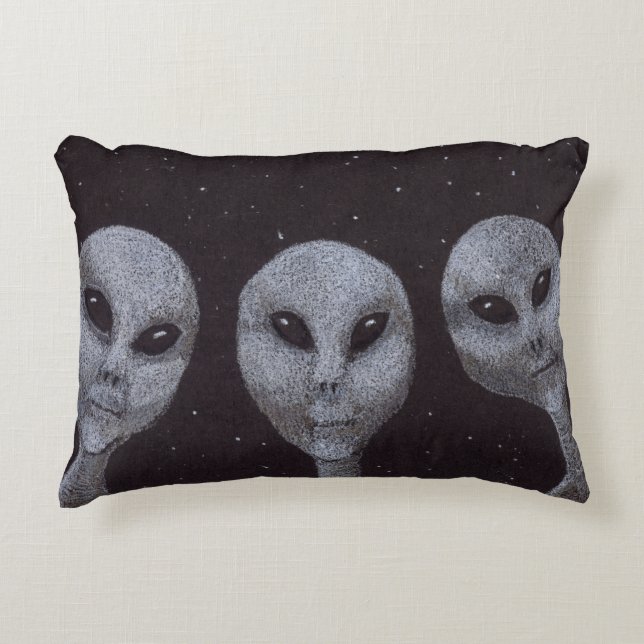 Alien Greys Decorative Pillow (Front)