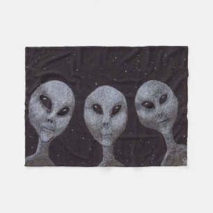 Alien Greys Fleece Blanket