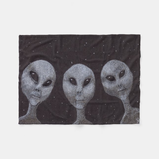 Alien Greys Fleece Blanket (Front (Horizontal))