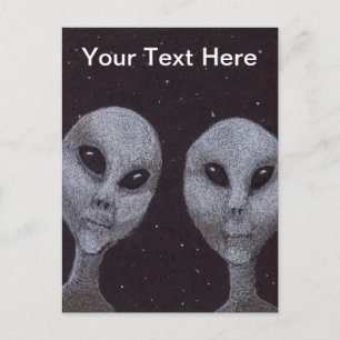 Alien Greys Postcard