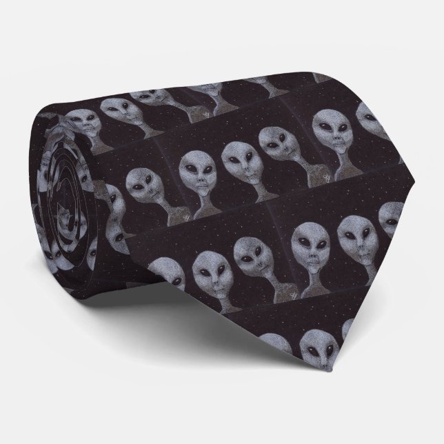 Alien Greys Tie (Rolled)