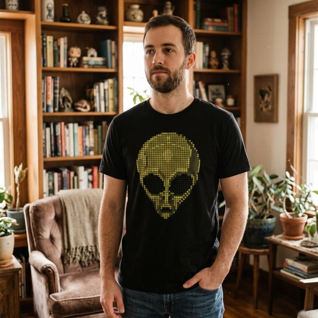 Alien Halftone Art Futuristic T-Shirt  (Creator Uploaded)