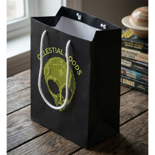 Alien Halftone Custom Text Gift Bag