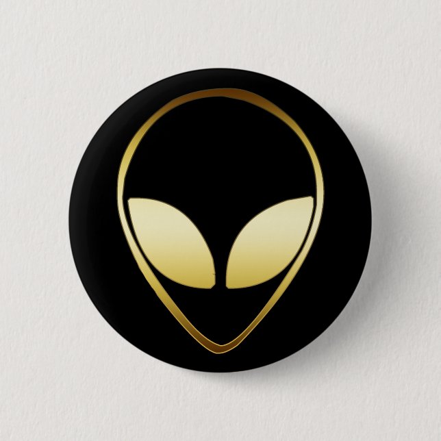 ALIEN HEAD 2 INCH ROUND BUTTON (Front)
