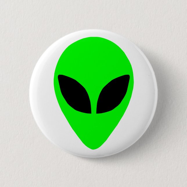 Alien Head 2 Inch Round Button (Front)