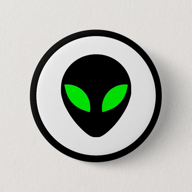 Alien Head 2 Inch Round Button (Front)