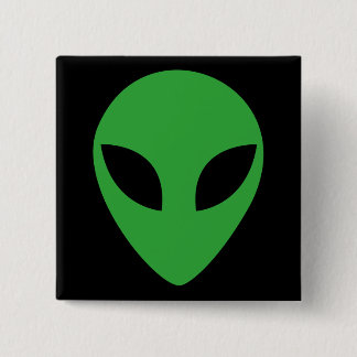 Alien Head 2 Inch Square Button