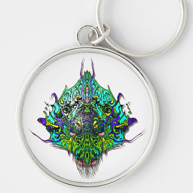 Alien Head - Aqua Keychain (Front)