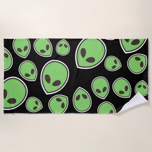 Alien Head Beach Towel (Front)