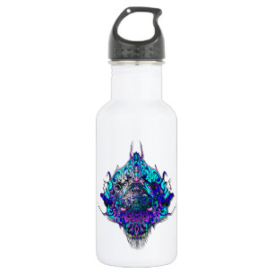 Alien Head - blue and purple 532 Ml Water Bottle