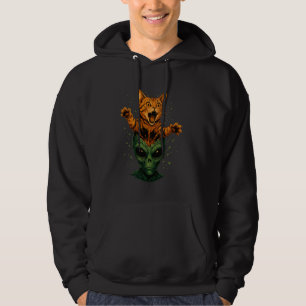 Alien Head Cat Explosion Funny Sci-Fi Kitty Weird  Hoodie