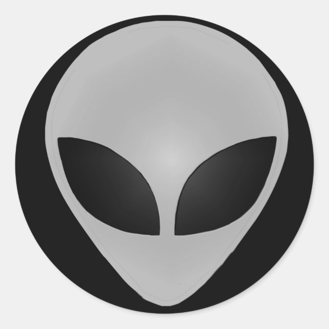 Alien Head Classic Round Sticker (Front)