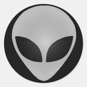Alien Head Classic Round Sticker