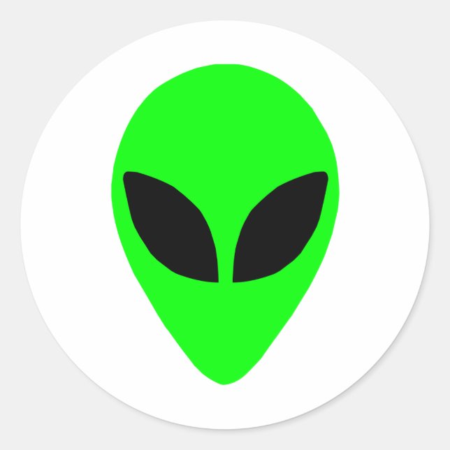 Alien Head Classic Round Sticker (Front)