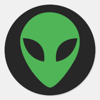 Alien Head Classic Round Sticker