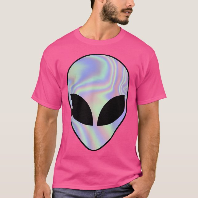 Alien Head Colourful Alien Rave T-Shirt (Front)