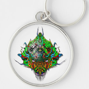 Alien Head - green Keychain