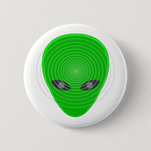 Alien Head Mind Control 2 Inch Round Button (Front)
